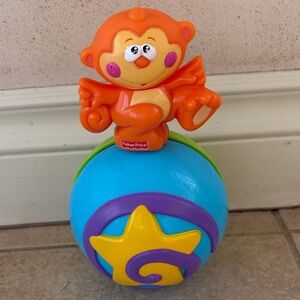 Fisher-Price 2008  Monkey on Blue Ball, Go Baby Go! Crawl along musical toy